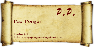 Pap Pongor névjegykártya